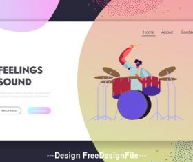 Playing drums people vector