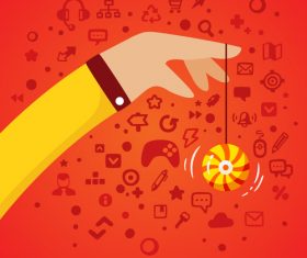 Playing yoyo background pattern vector