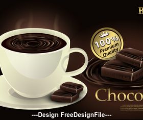 Premium chocolate with cup vector illustration