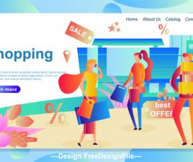 Promotional shopping flat banner vector