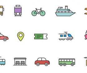 Public Transport Icons vector