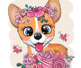 Puppy cartoon 3d illustration vector