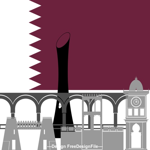 Qatar collection of different architecture vector