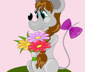 Rat cartoon symbol of new year 2020 illustration vector