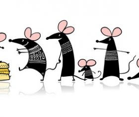 Rat cartoon vector waiting to receive food