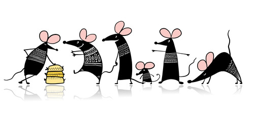 Rat cartoon vector waiting to receive food