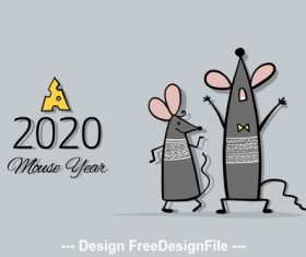 Rat symbol of new year 2020 funny cartoon vector 01