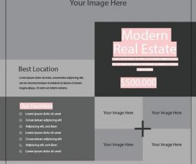 Real Estate Flyer Black Background vector