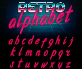 Red alphabet vector