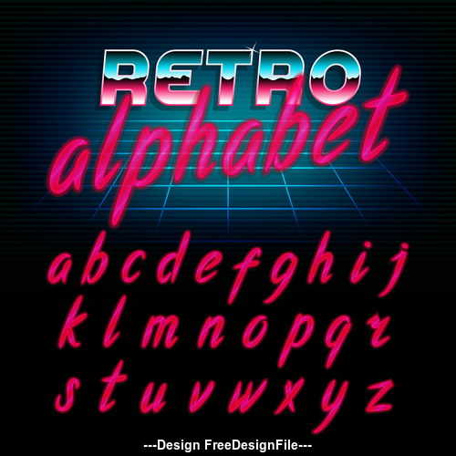 Red alphabet vector