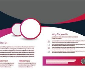 Red and black bifold brochure design vector