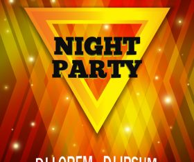 Red and yellow lights background night party flyer template vector