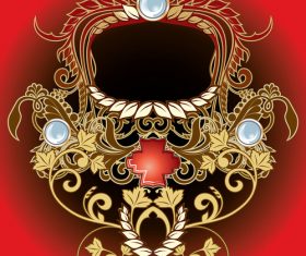 Red background decorative frame vector