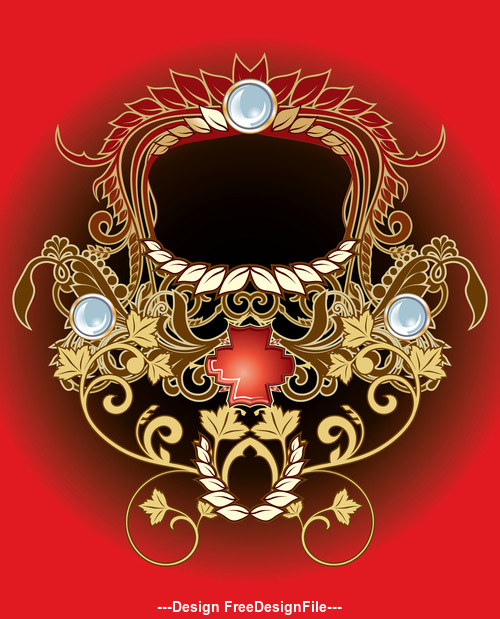 Red background decorative frame vector