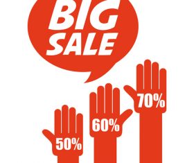 Red big sale tag vector