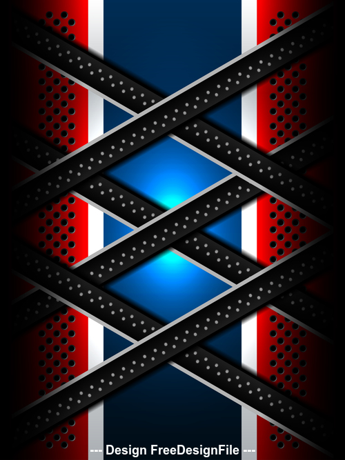 Red blue metal lines backgrounds vector