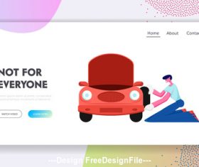 Replace tire flat banner vector