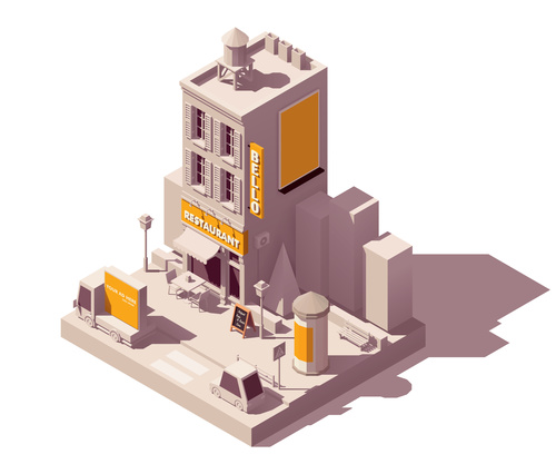 Restaurant building vector