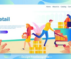 Retail flat banner vector