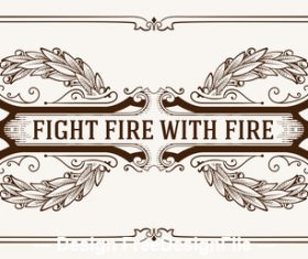 Retro fight fire tag vector