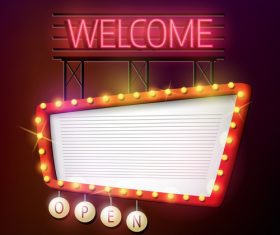Retro welcome signboard vector