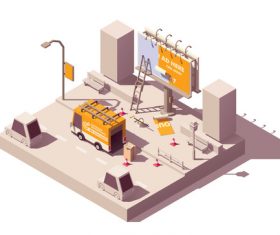 Roadside billboard vector