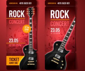 Rock concert rot ticket banner vector
