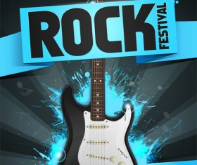 Rock festival flyer blau vector