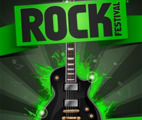 Rock festival flyer gruen vector