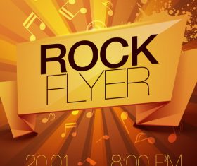 Rock festival flyer orange vector
