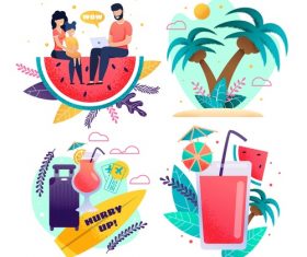 Romantic holiday set of banners vector