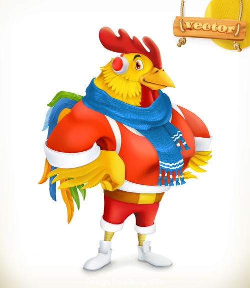 Rooster China Zodiac 3d vector icon