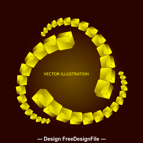 Rotating yellow square vector illustration