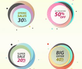Round color sale tag vector