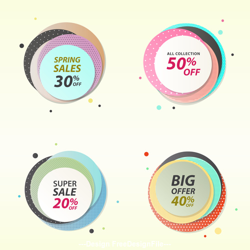 Round color sale tag vector