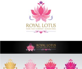Royal lotus logo design vector