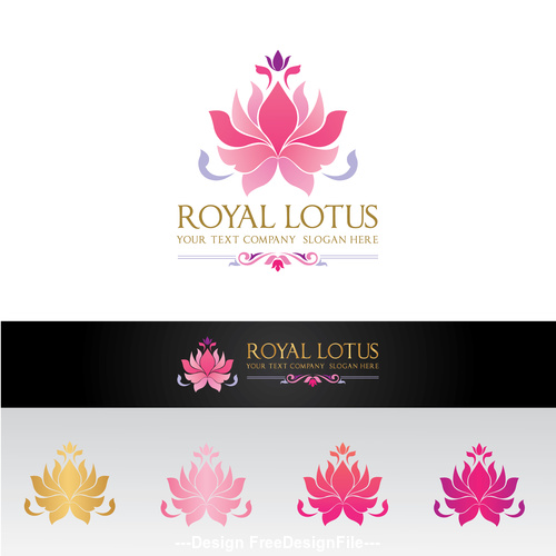 Royal lotus logo design vector