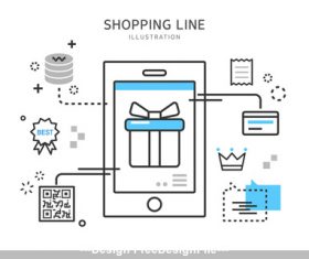 Scan code shopping Illustration vector