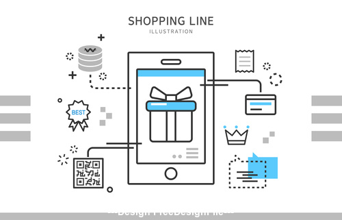 Scan code shopping Illustration vector