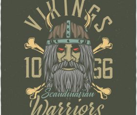 Scandinavian Viking and weapon grunge illustration