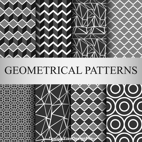 Seamless geometrical patterns vector