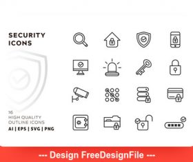 Security outline vector