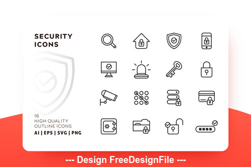 Security outline vector