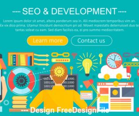 Seo development flat design concept vector
