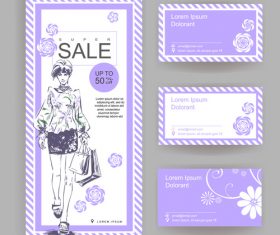 Shop big sale stylish business card vector
