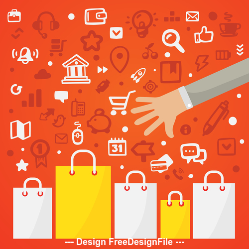 Shopping concept infographics vector