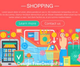 Shopping flat design concept vector