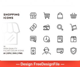 Shopping outline vector