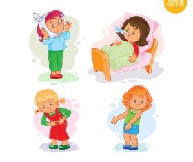 Sick child cartoon vector