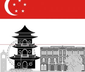 Singapore collection of different architecture vector